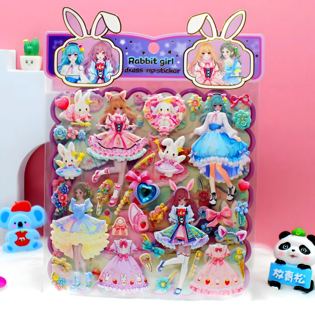 SY-1111 Double-Layer Bunny Dress-Up Sticker Cards