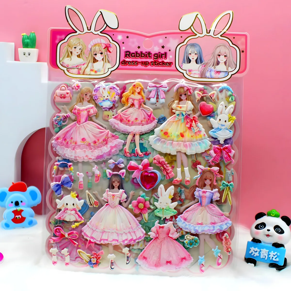 SY-1111 Double-Layer Bunny Dress-Up Sticker Cards