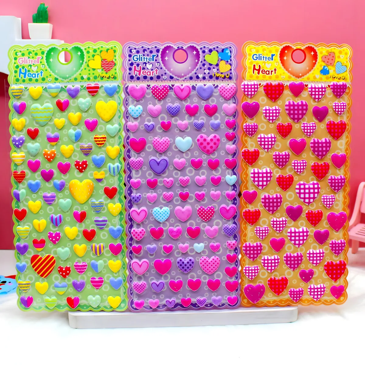 WP01S Gold Powder Bubble 3D Pop Sticker Cards
