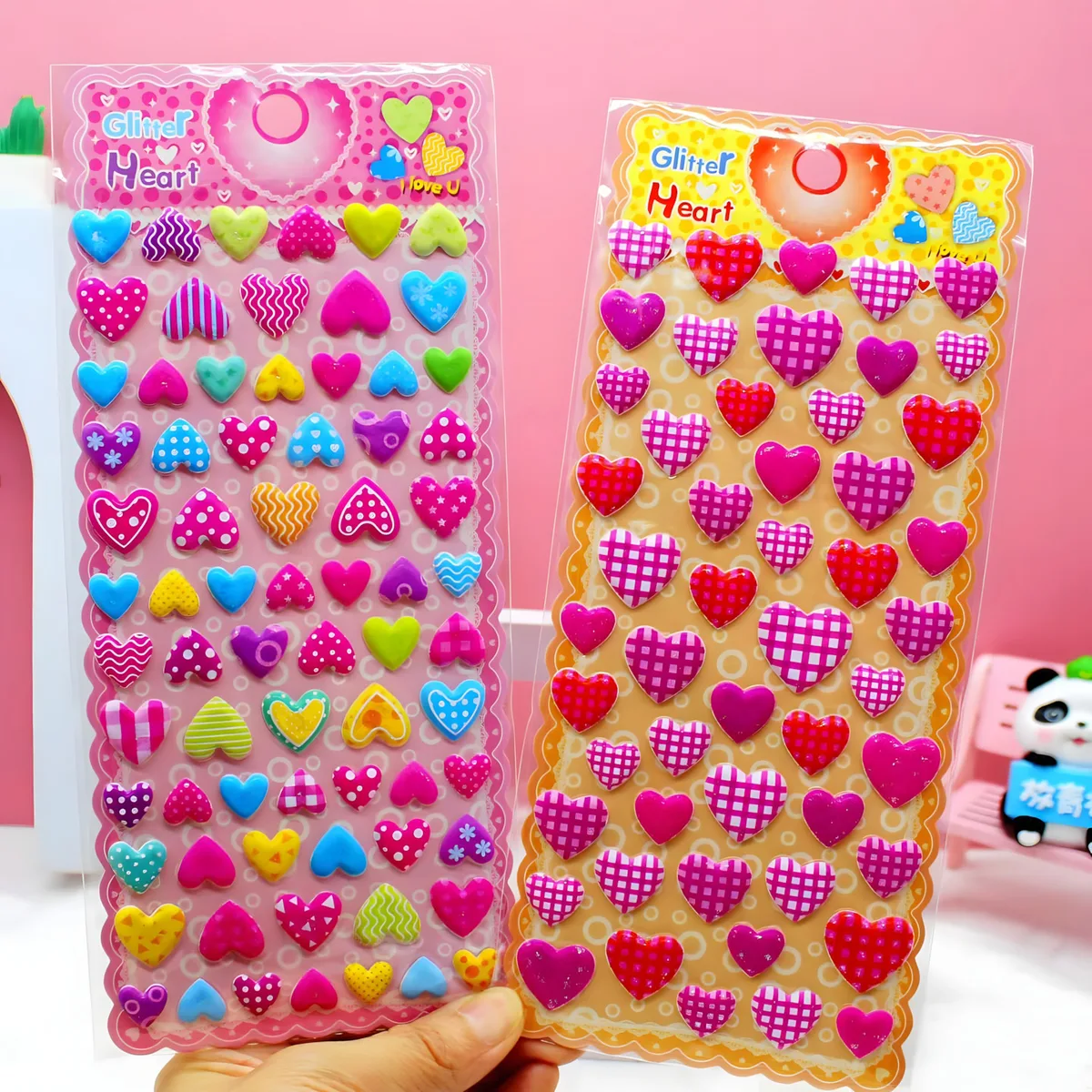 WP01S Gold Powder Bubble 3D Pop Sticker Cards