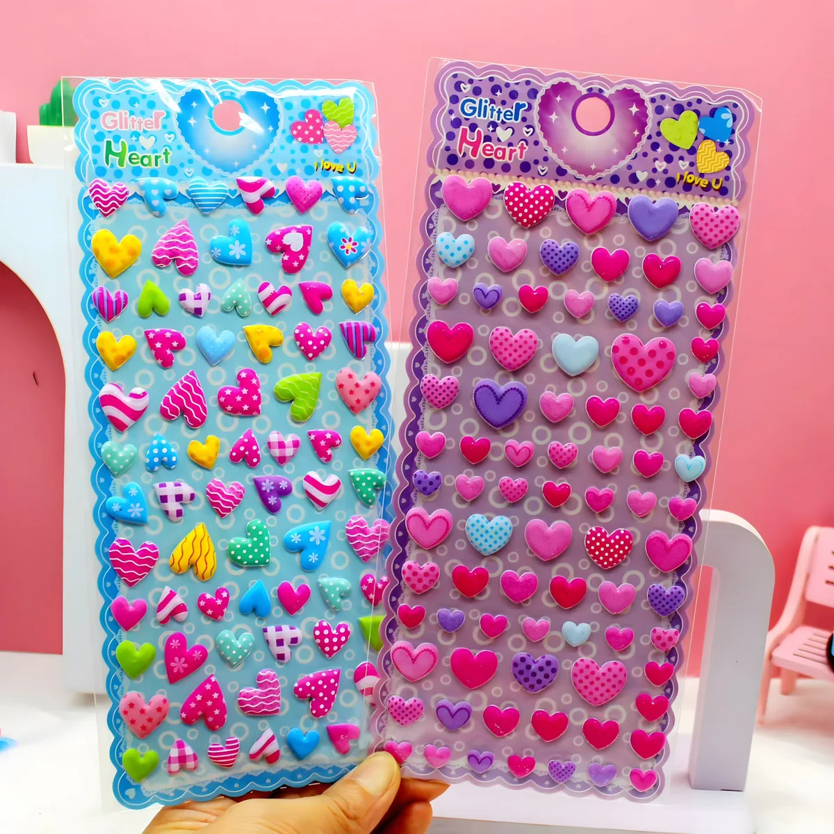 WP01S Gold Powder Bubble 3D Pop Sticker Cards