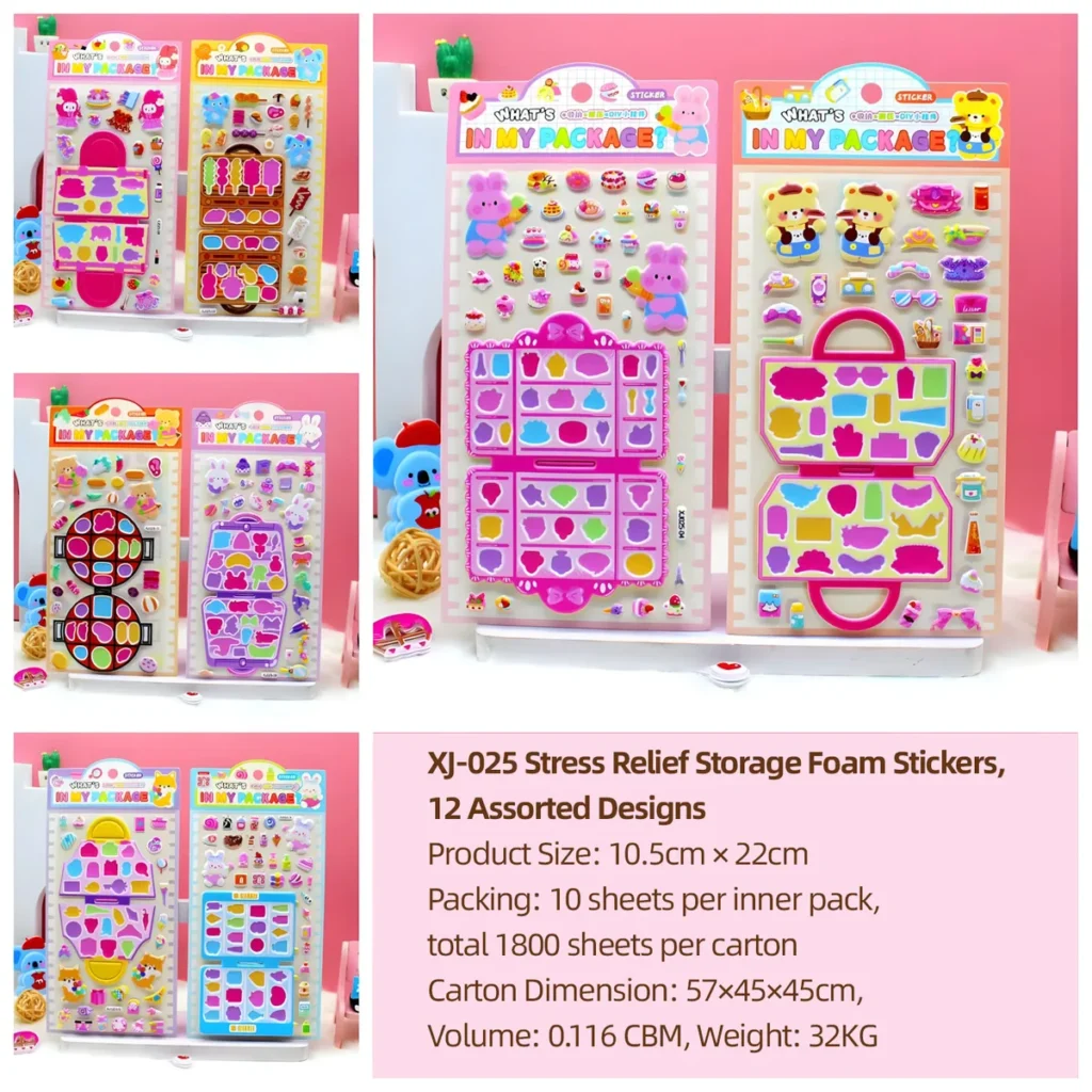 XJ-025 Bubble 3D Pop Sticker Sheets