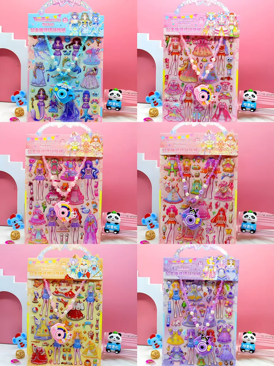 XYZ-A Camera Necklace 3D Dress-Up Sticker Cards