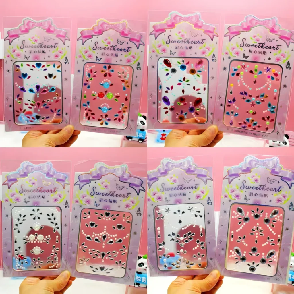 XY-032 Rhinestone Brow & Face Sticker Cards