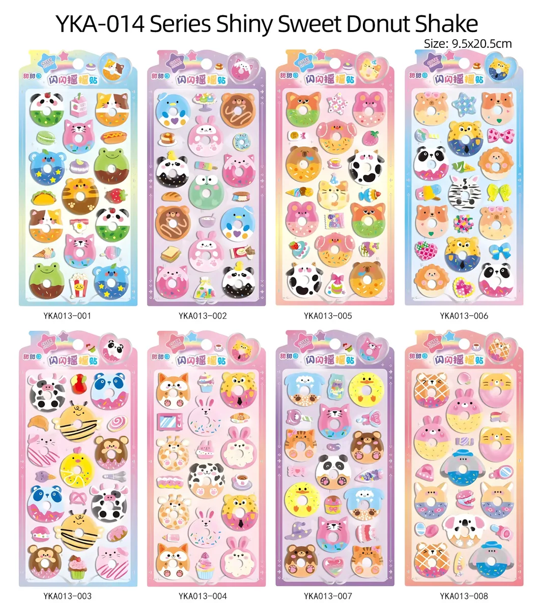 YKA-013 Shake Donut 3D Sticker Cards