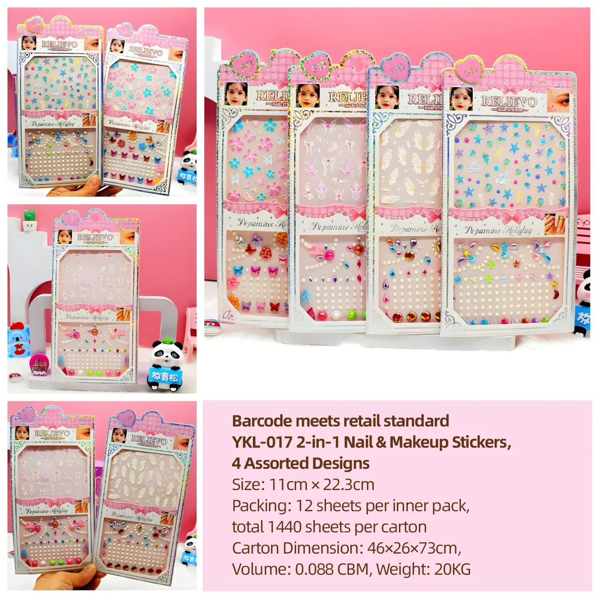YKL-017 Rhinestone Nail Art Sticker Cards