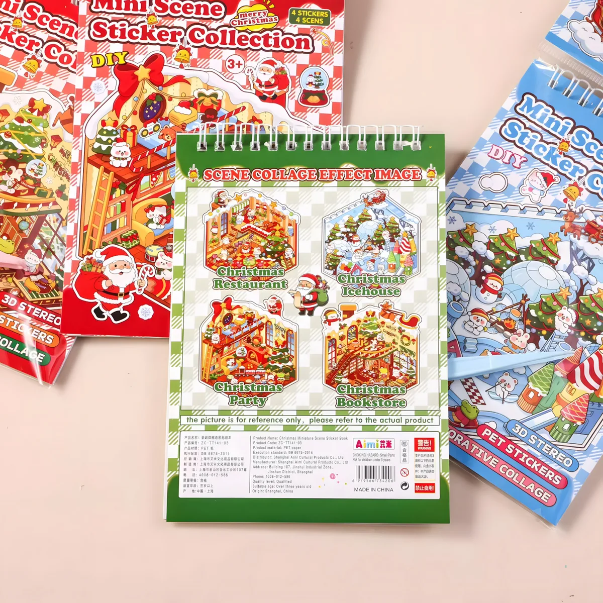 ZC-TT141 Christmas Scene-Building Sticker Book (8 pcs)