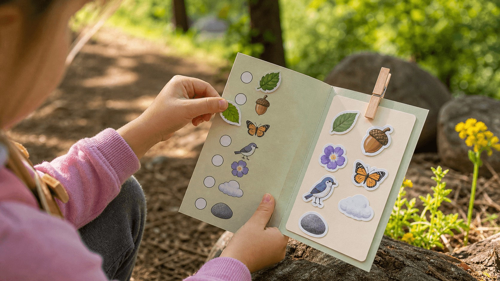 Nature Scavenger Hunt Stickers for Outdoor Play