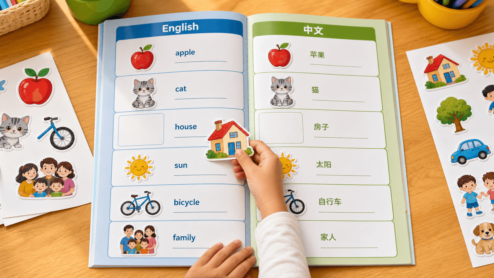 Bilingual Sticker Activities for Early Language Practice