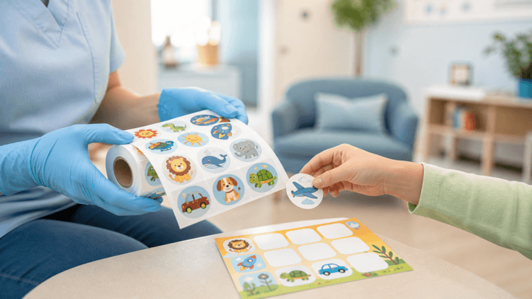 Kids Stickers for Dental and Medical Offices illustration for StickerJaki blog guide