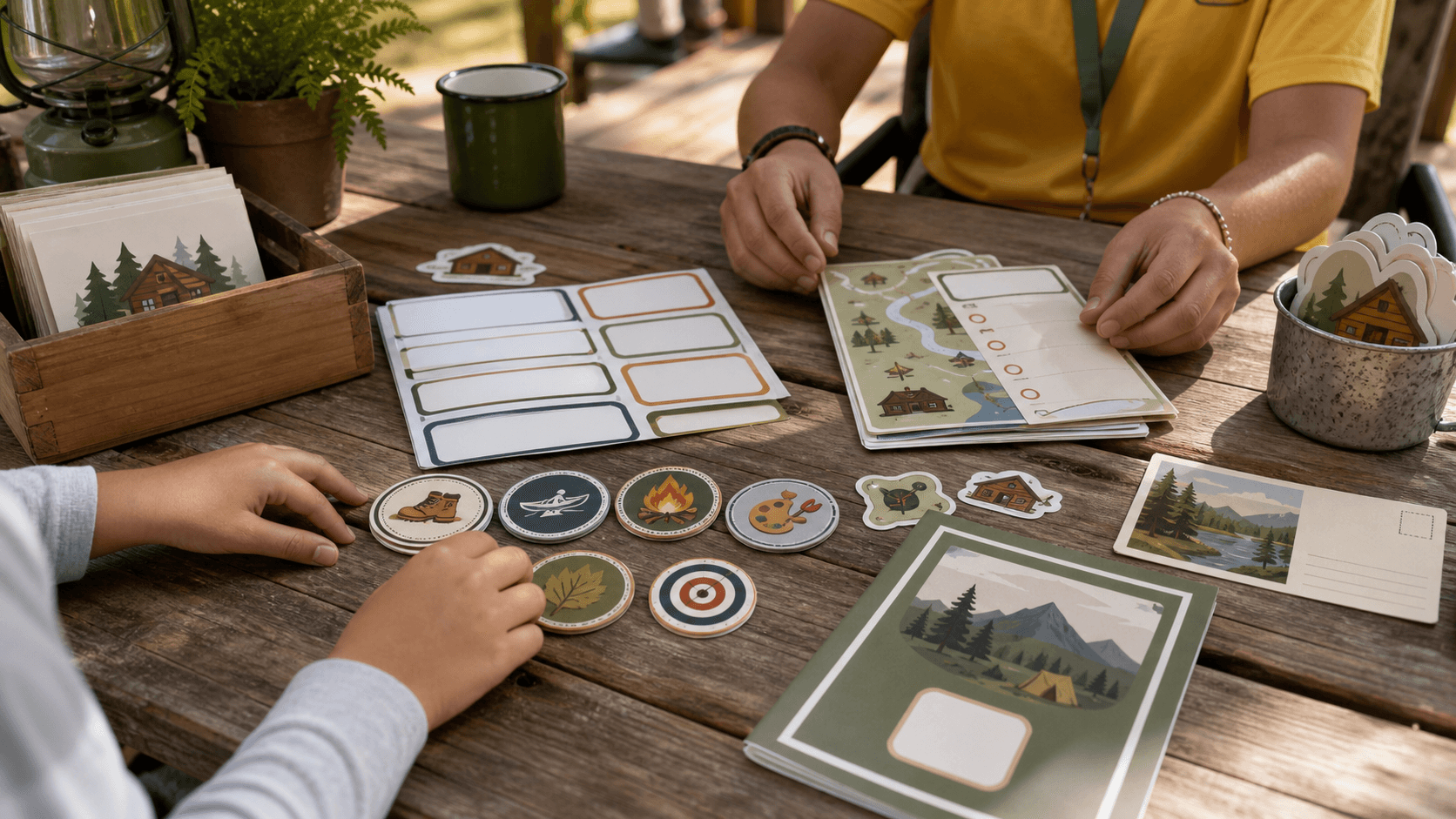 Summer Camp Sticker Kits: Badges, Names, and Memories illustration for StickerJaki blog guide