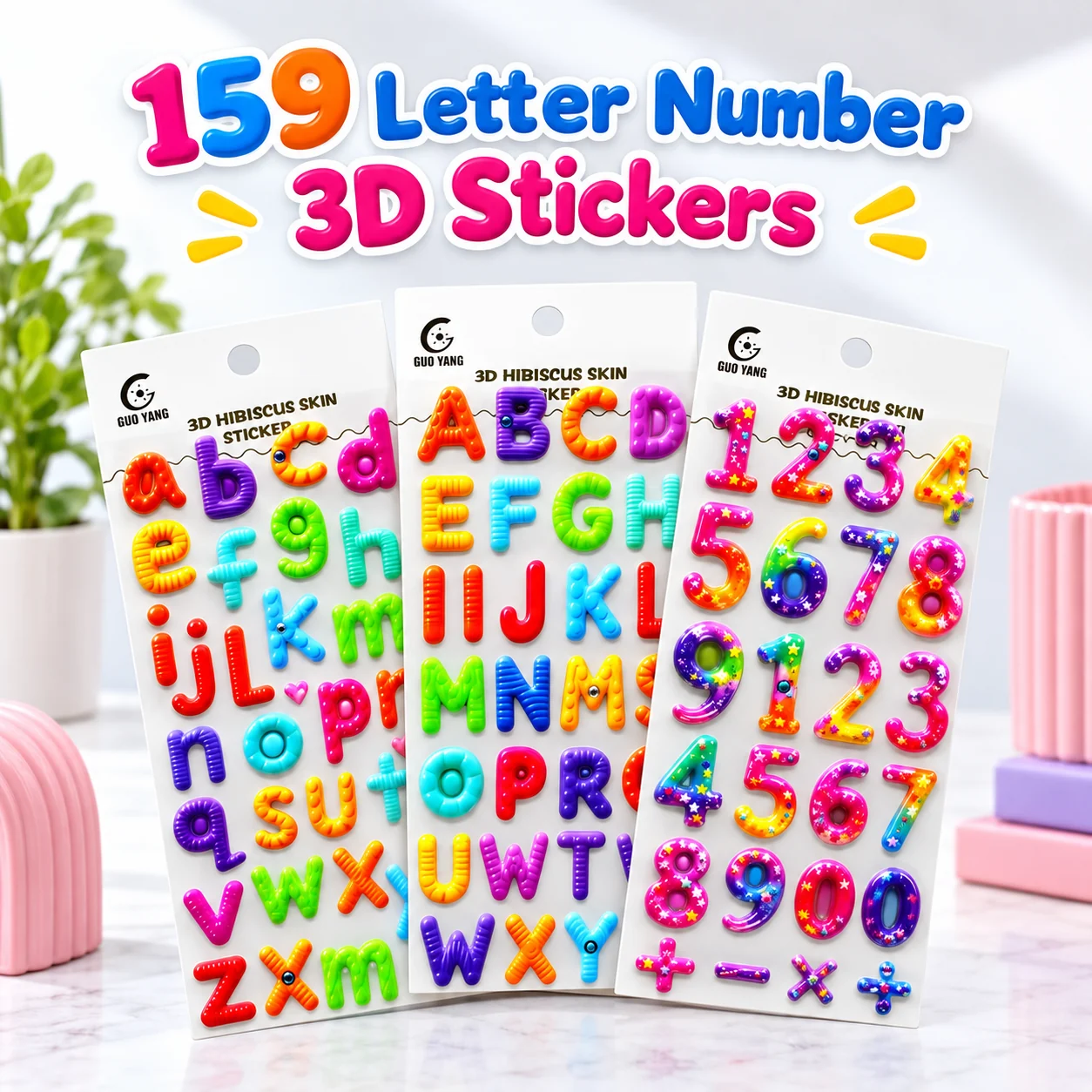 159 Letter Number 3D Stickers