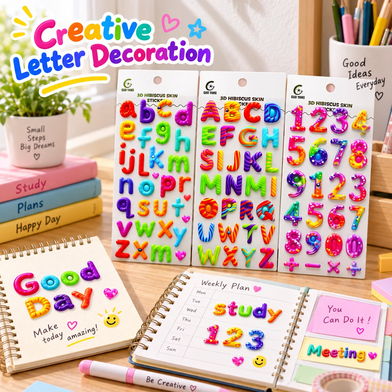 159 Letter Number 3D Stickers