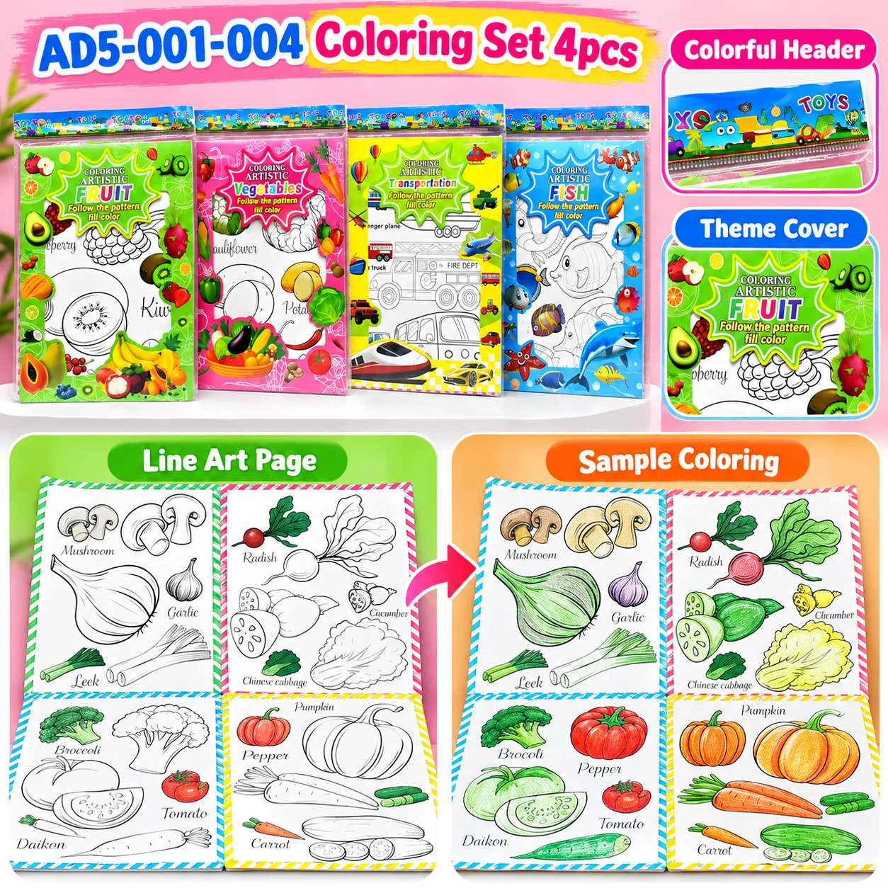 AD5-001-004 Coloring Set 4pcs