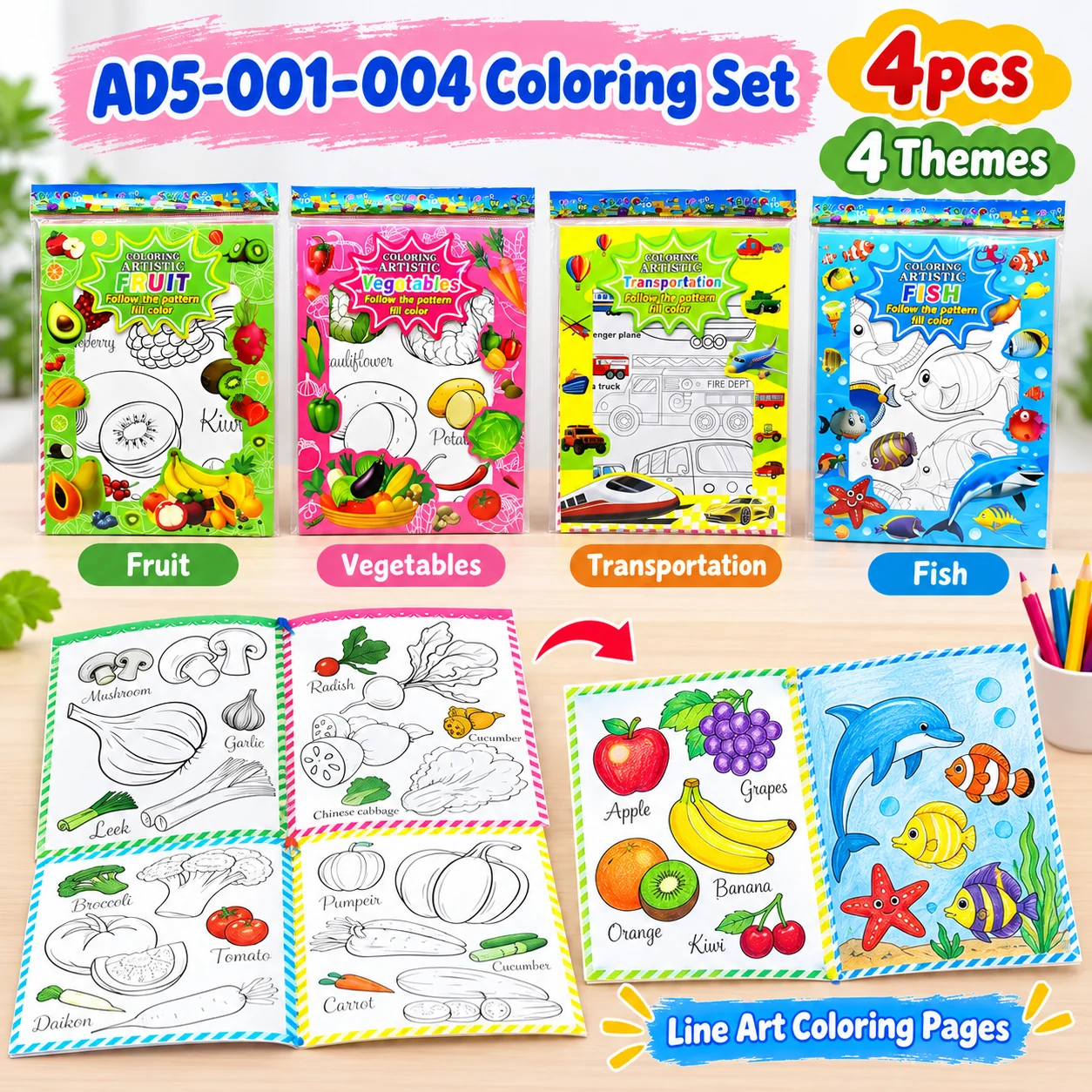 AD5-001-004 Coloring Set 4pcs