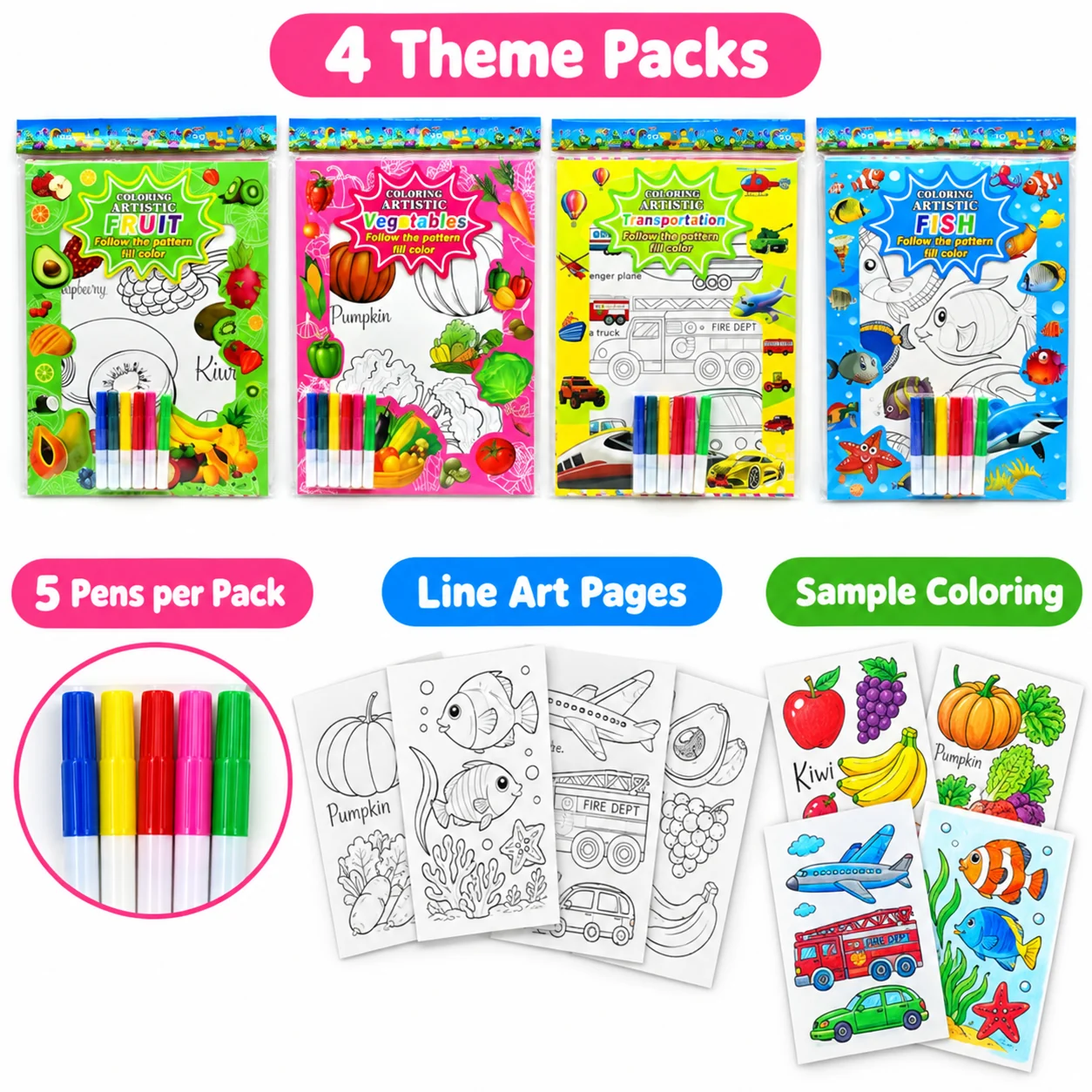 AD5-001-004 Watercolor Pen Coloring Set 4pcs