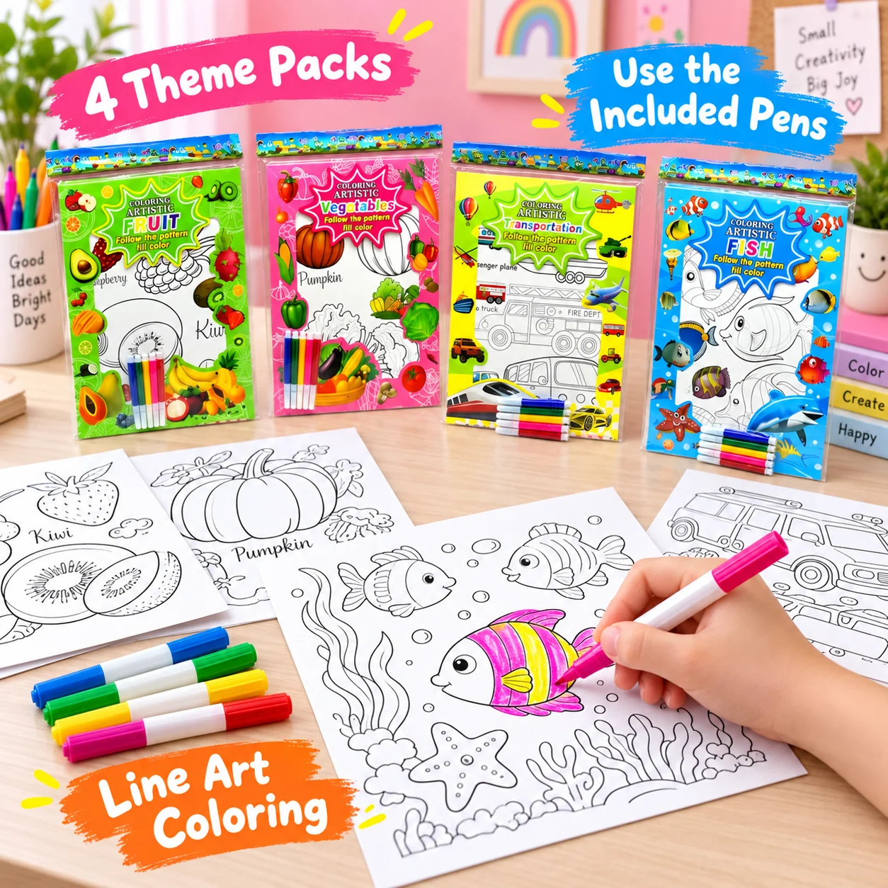AD5-001-004 Watercolor Pen Coloring Set 4pcs