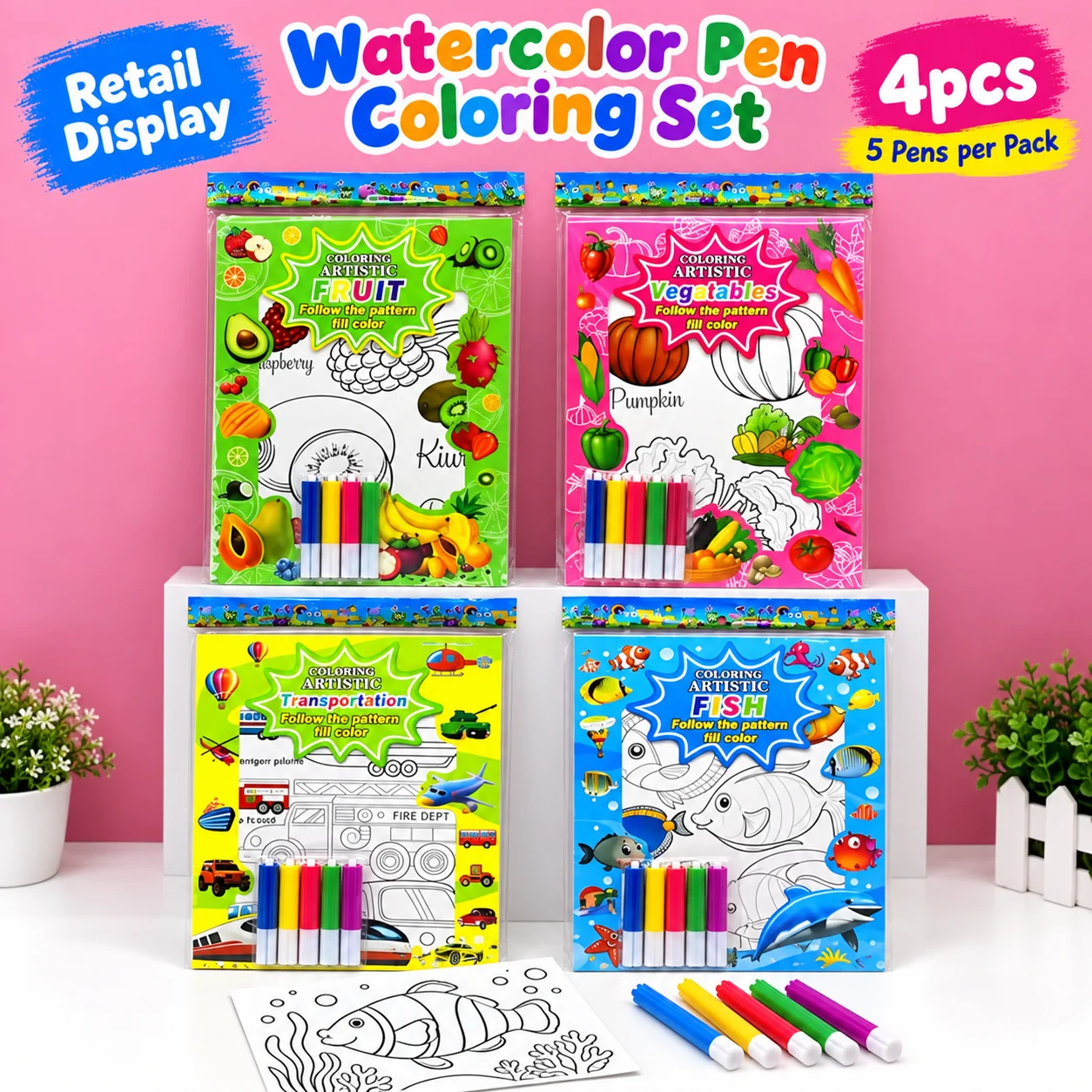 AD5-001-004 Watercolor Pen Coloring Set 4pcs