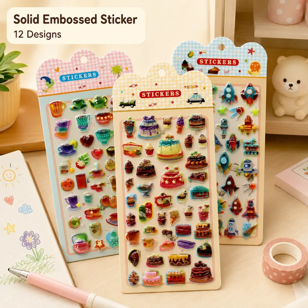AHAH-08 Solid Embossed Sticker (12 Designs)