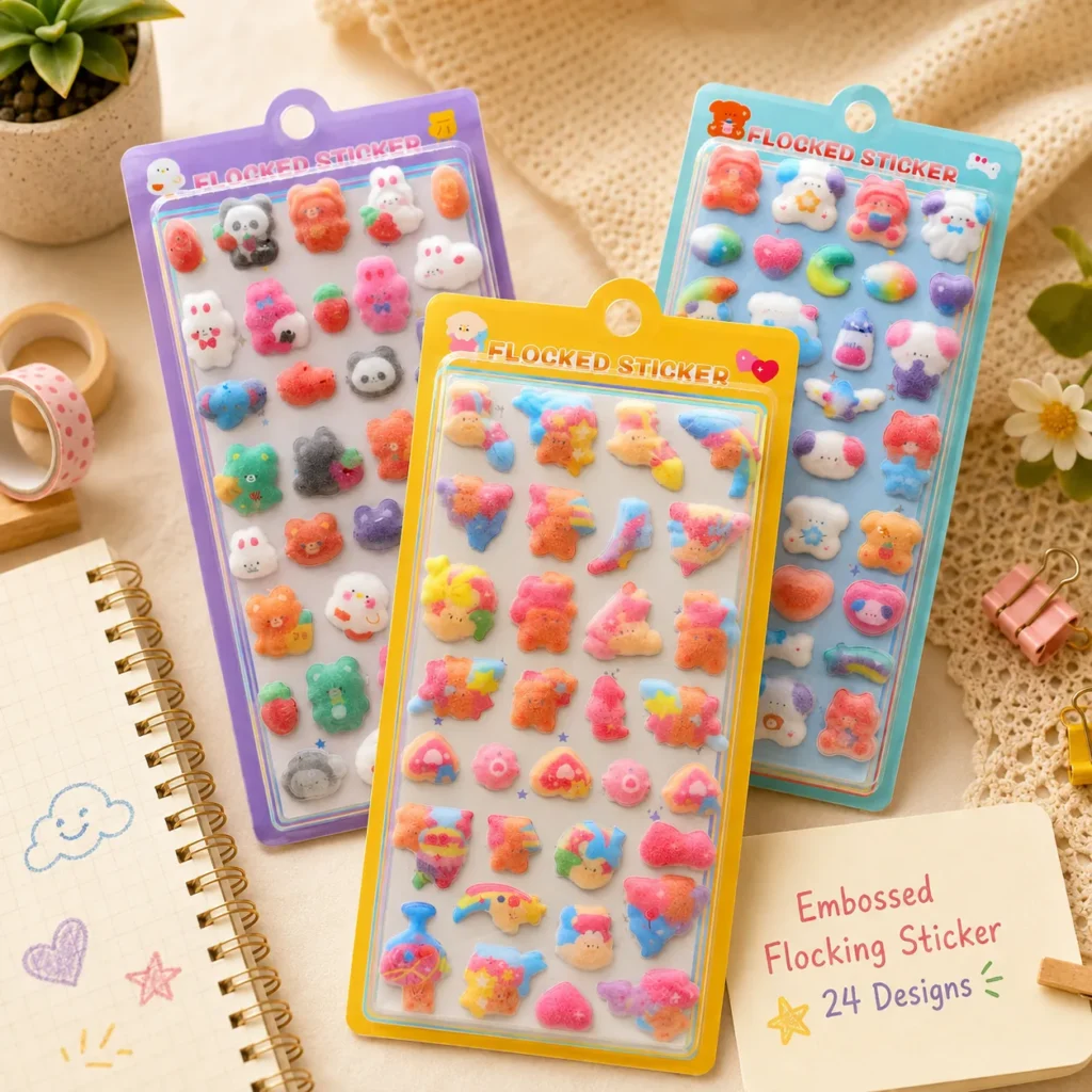 BOC Embossed Flocking Sticker (24 Designs)