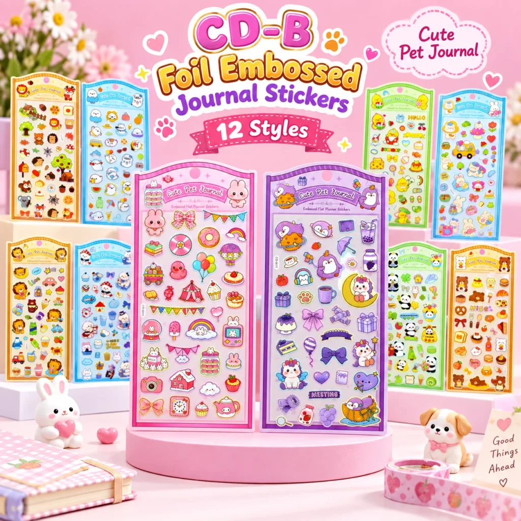 CD-B Foil Embossed Journal Stickers