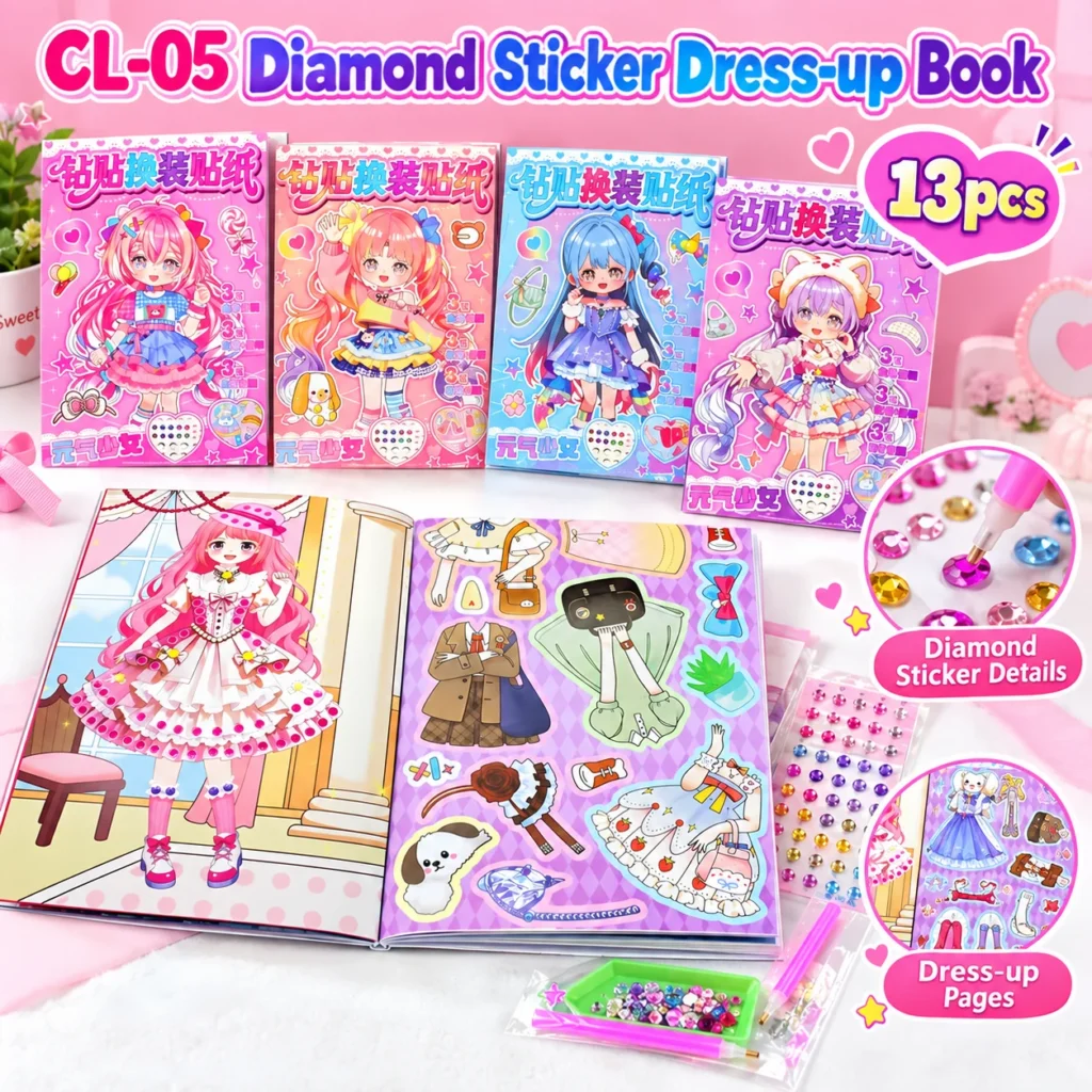 CL-05 Diamond Sticker Dress-up Book 13pcs
