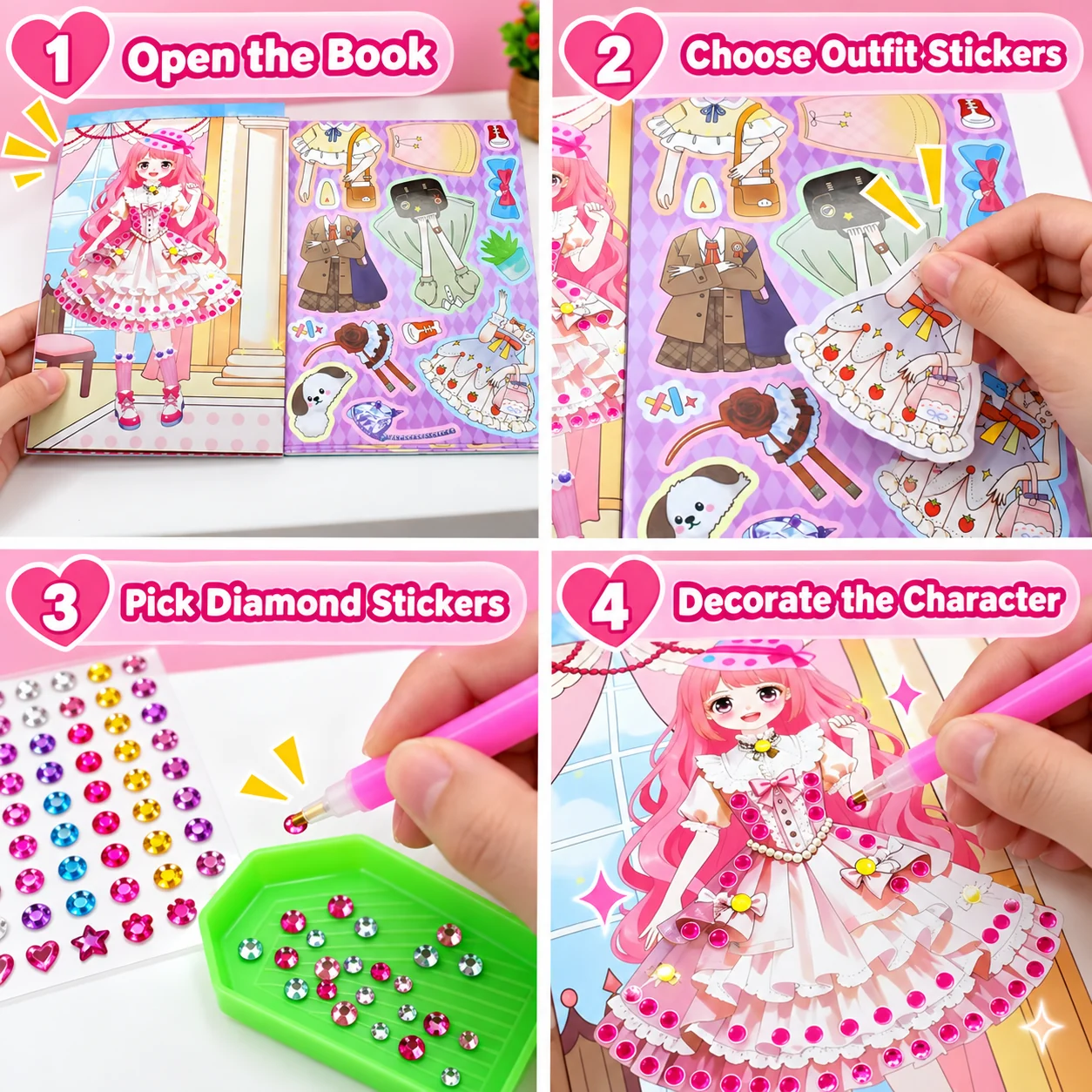CL-05 Diamond Sticker Dress-up Book 13pcs