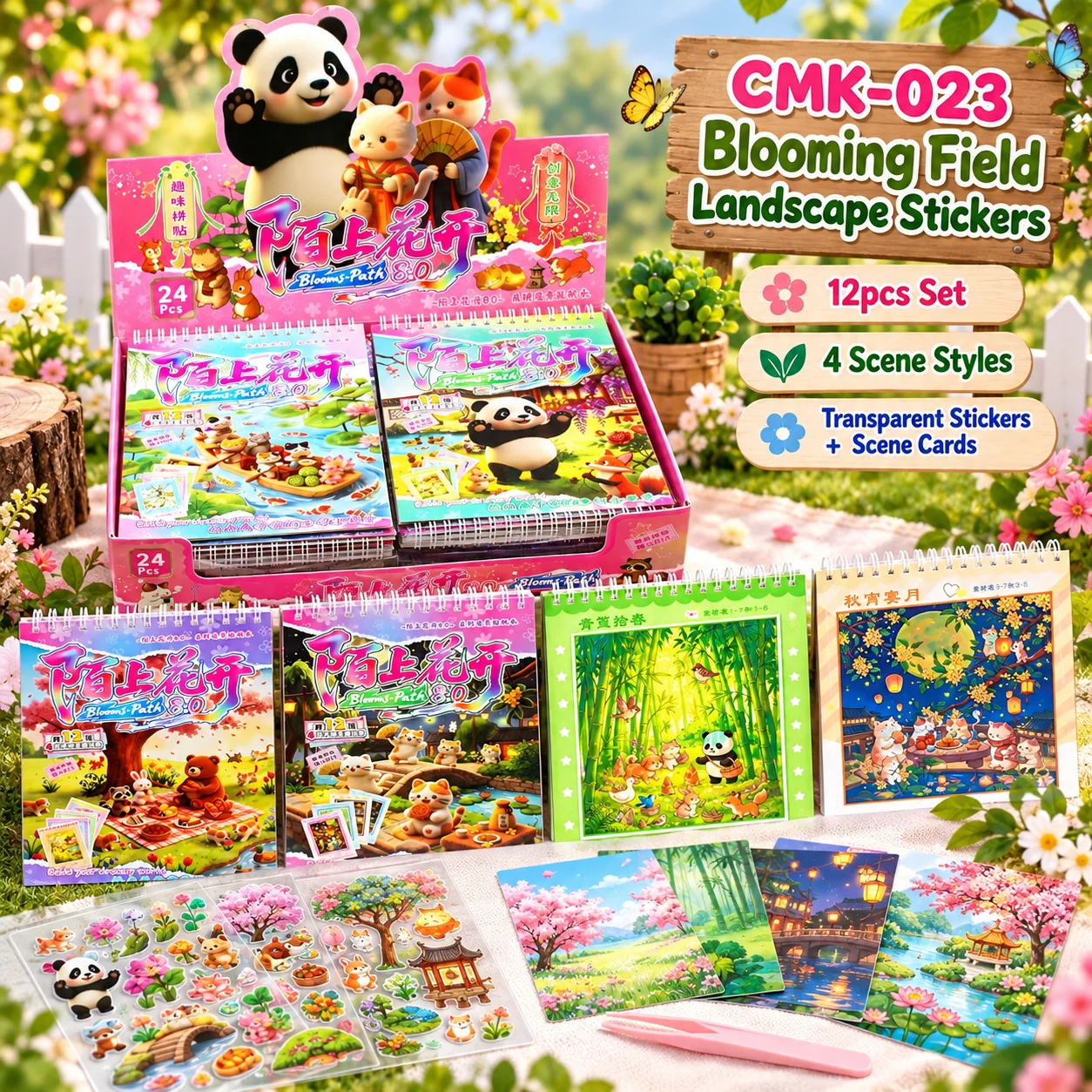 CMK-023 Blooming Field Stickers scènes 12pcs