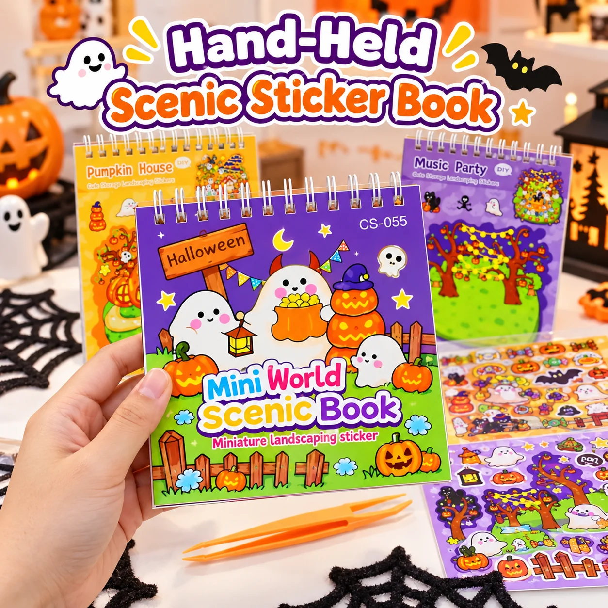 CS-055 English Version Halloween Landscape Sticker Book