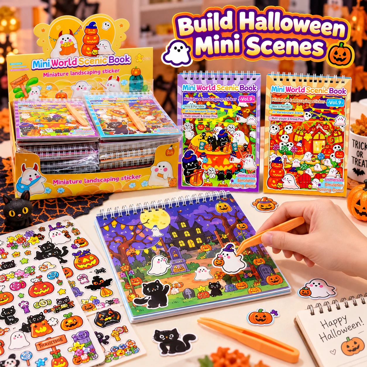 CS-055 English Version Halloween Landscape Sticker Book