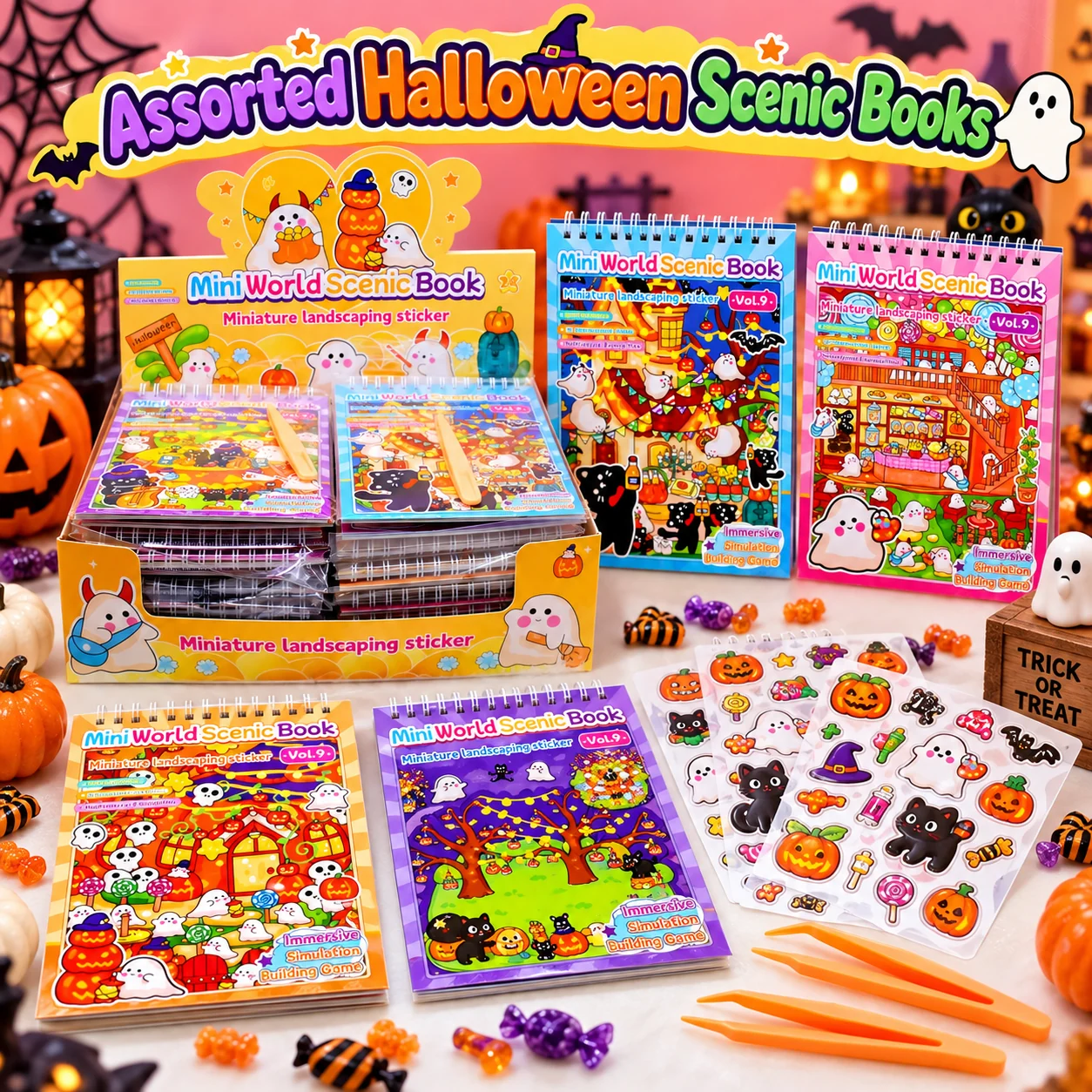 CS-055 English Version Halloween Landscape Sticker Book