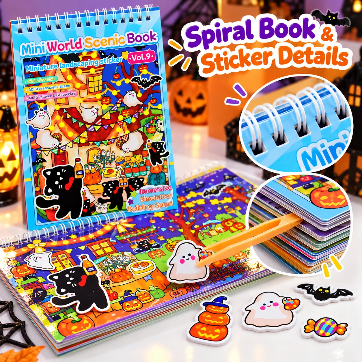 CS-055 English Version Halloween Landscape Sticker Book
