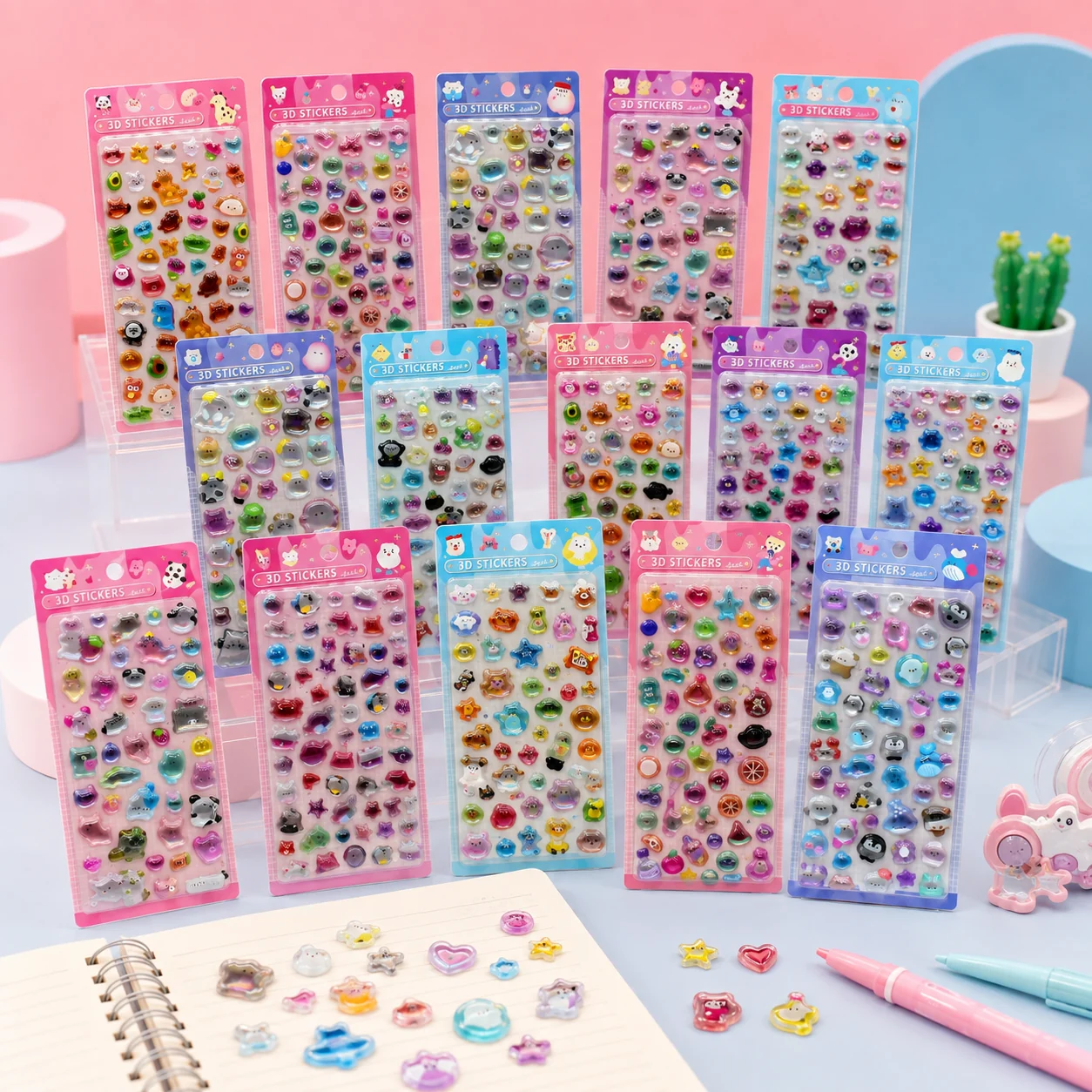 DLB Solid Embossed 3D Sticker (16 Designs)