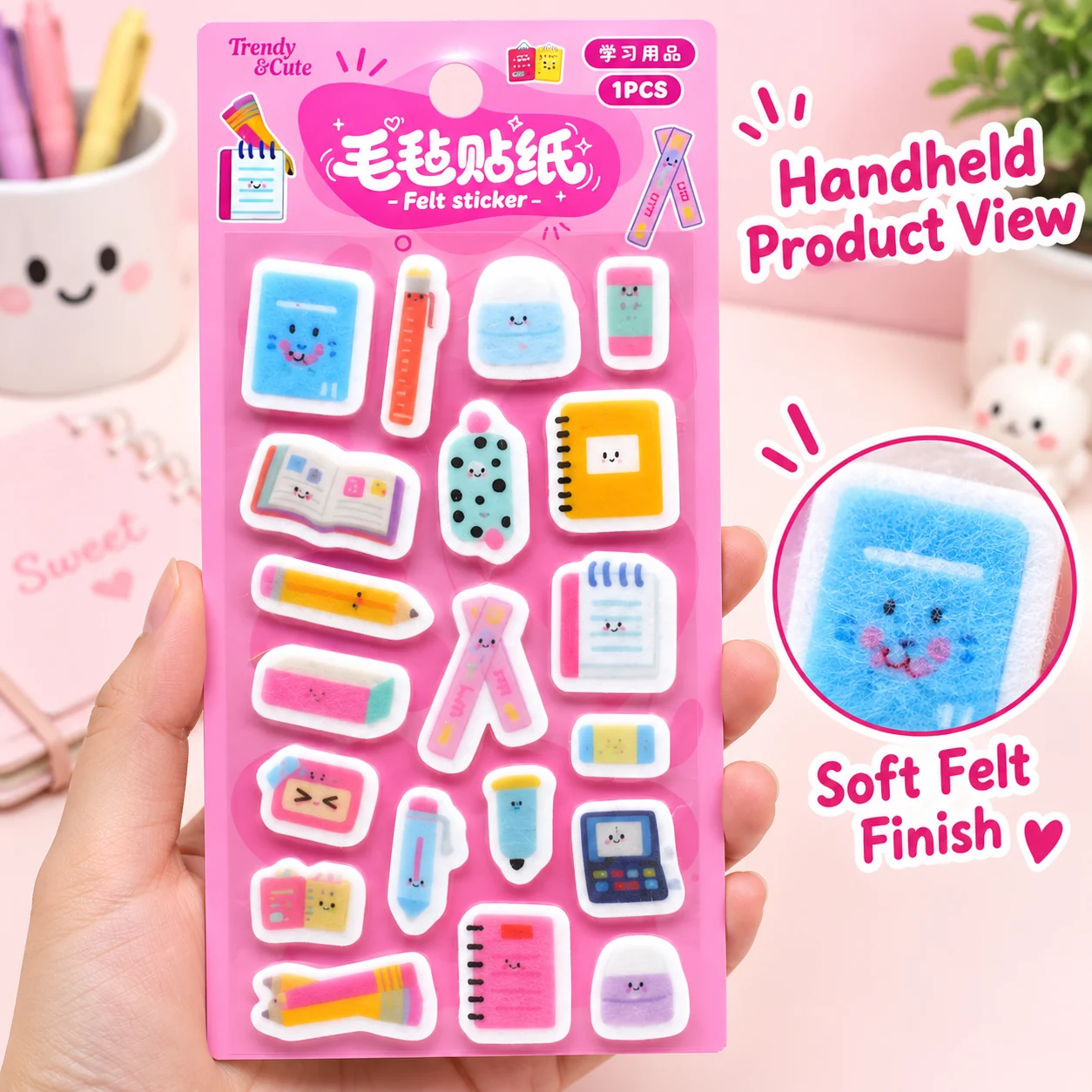 FC-017 Felt Fabric Stickers 12 Designs