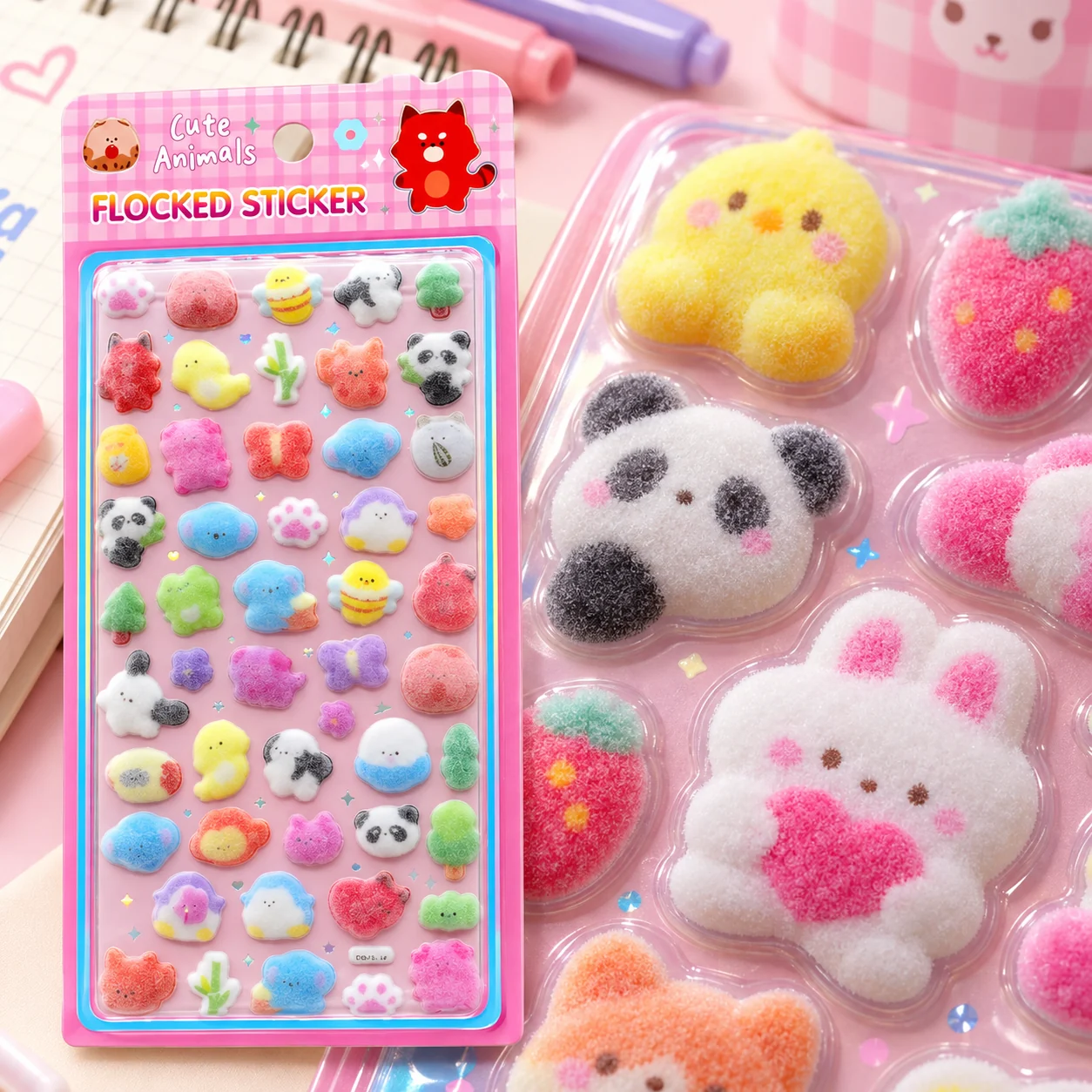 FC013 Flocking Cartoon Sticker