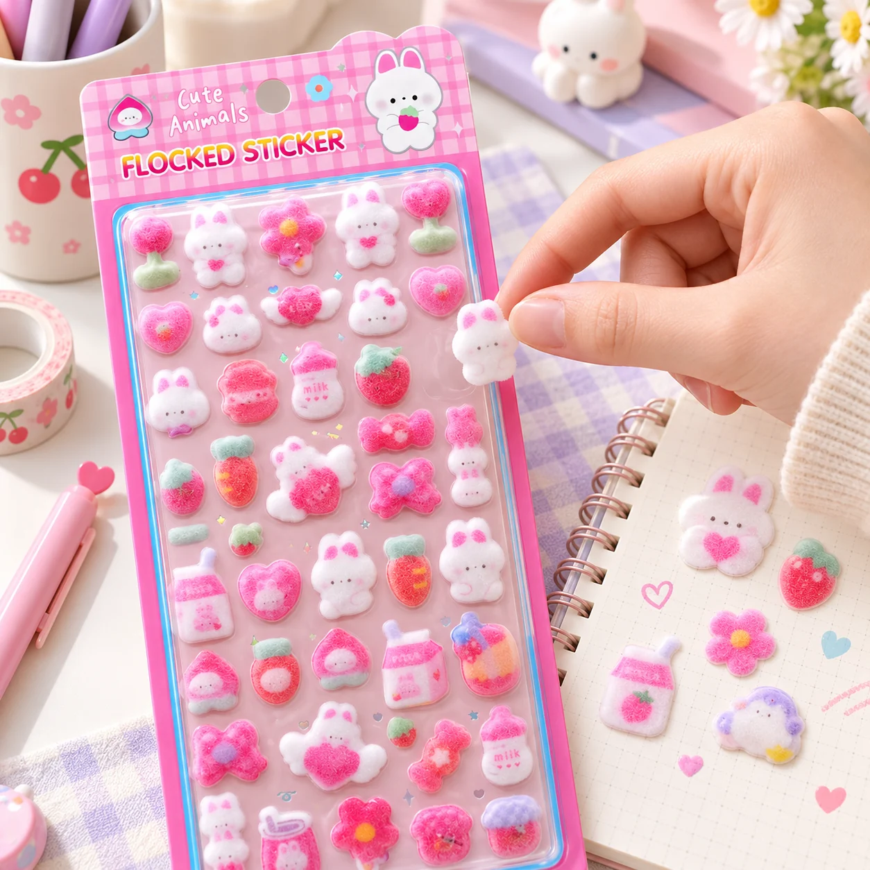 FC013 Flocking Cartoon Sticker