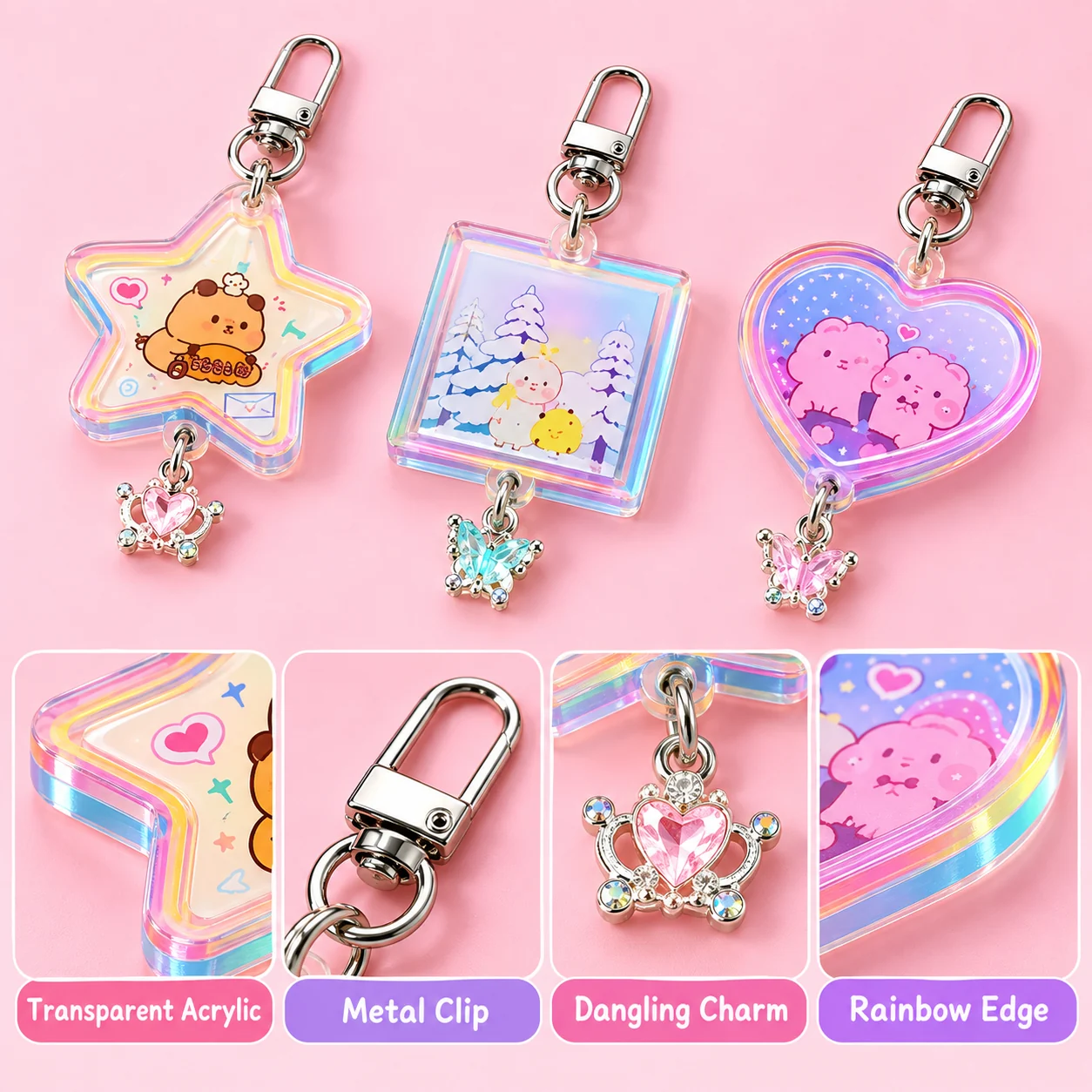 HL-96-3 Rainbow Acrylic Charm