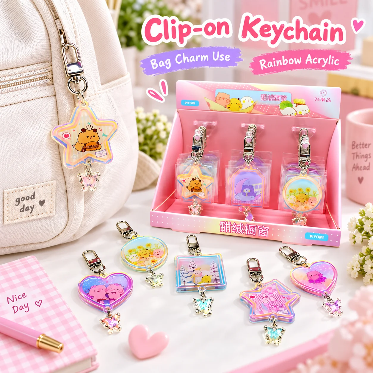 HL-96-3 Rainbow Acrylic Charm