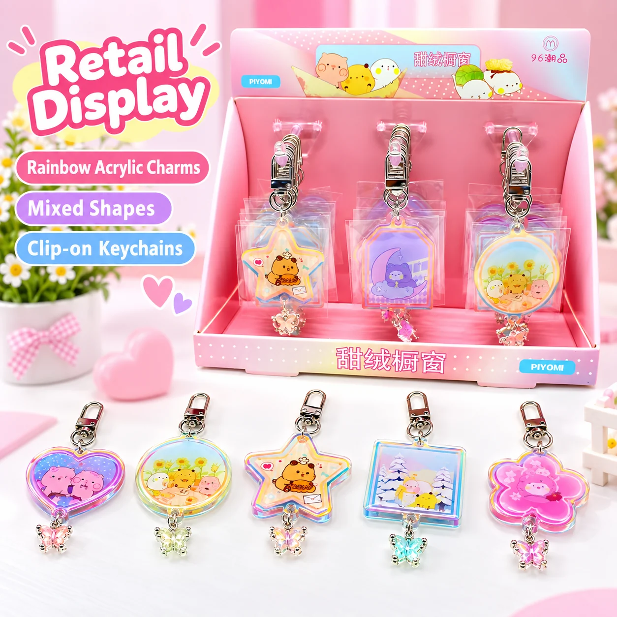HL-96-3 Rainbow Acrylic Charm