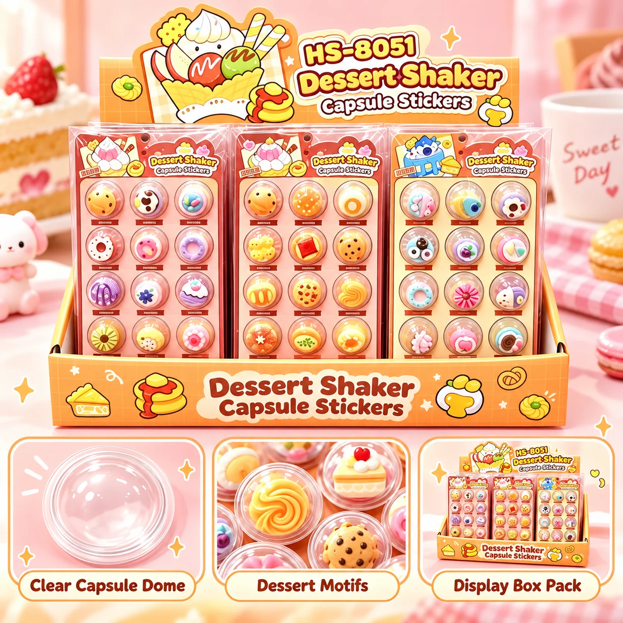 HS-8051 Dessert Shaker Capsule Stickers