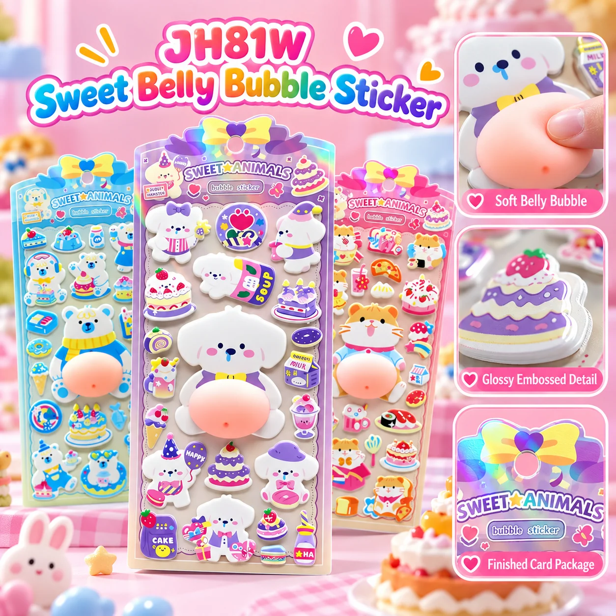 JH81W Sweet Belly Bubble Sticker