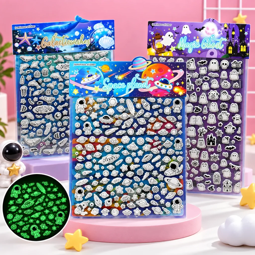 JH85W Double-Layer Luminous 3D Embossed Sticker Cards