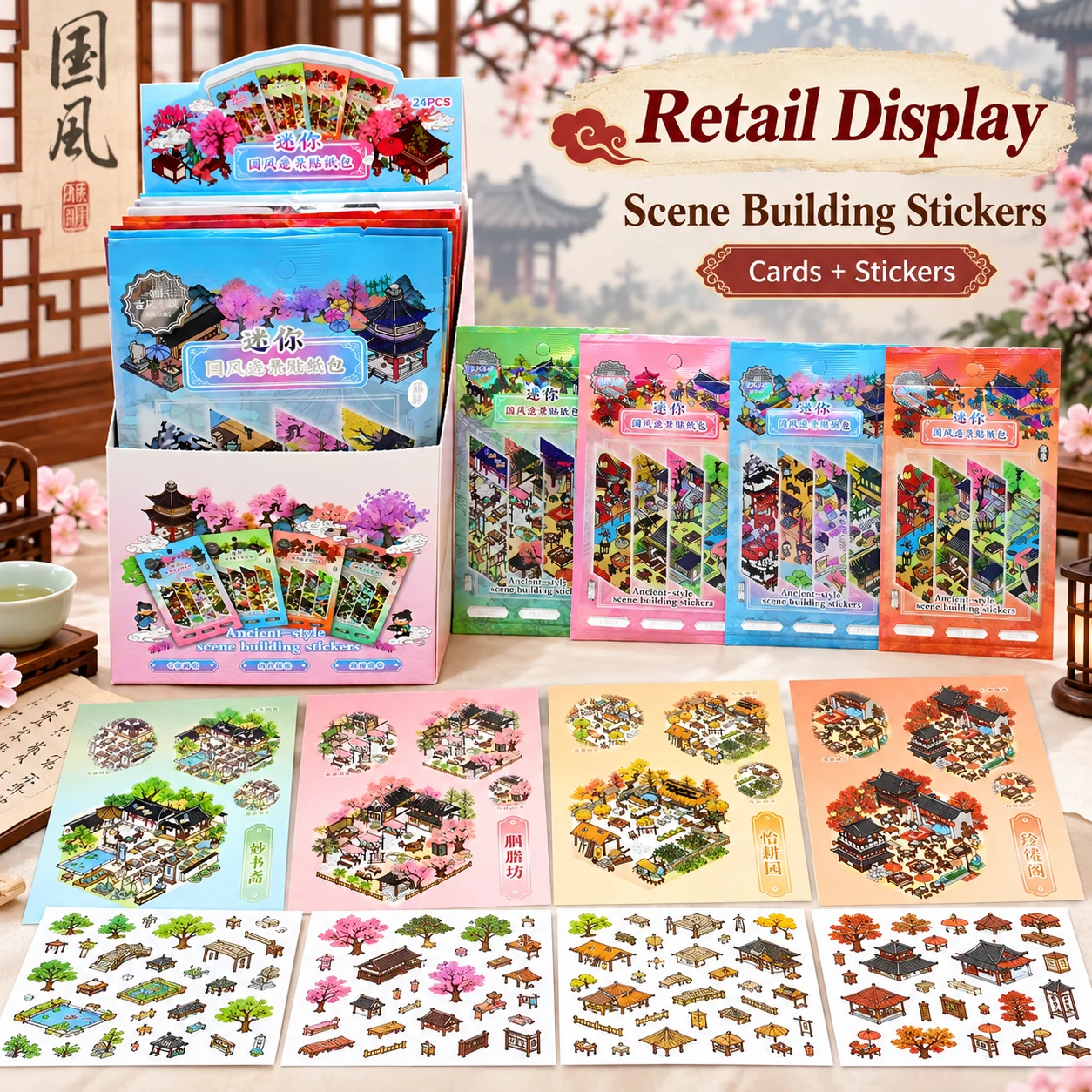 JH91W Chinese Style Landscape Stickers