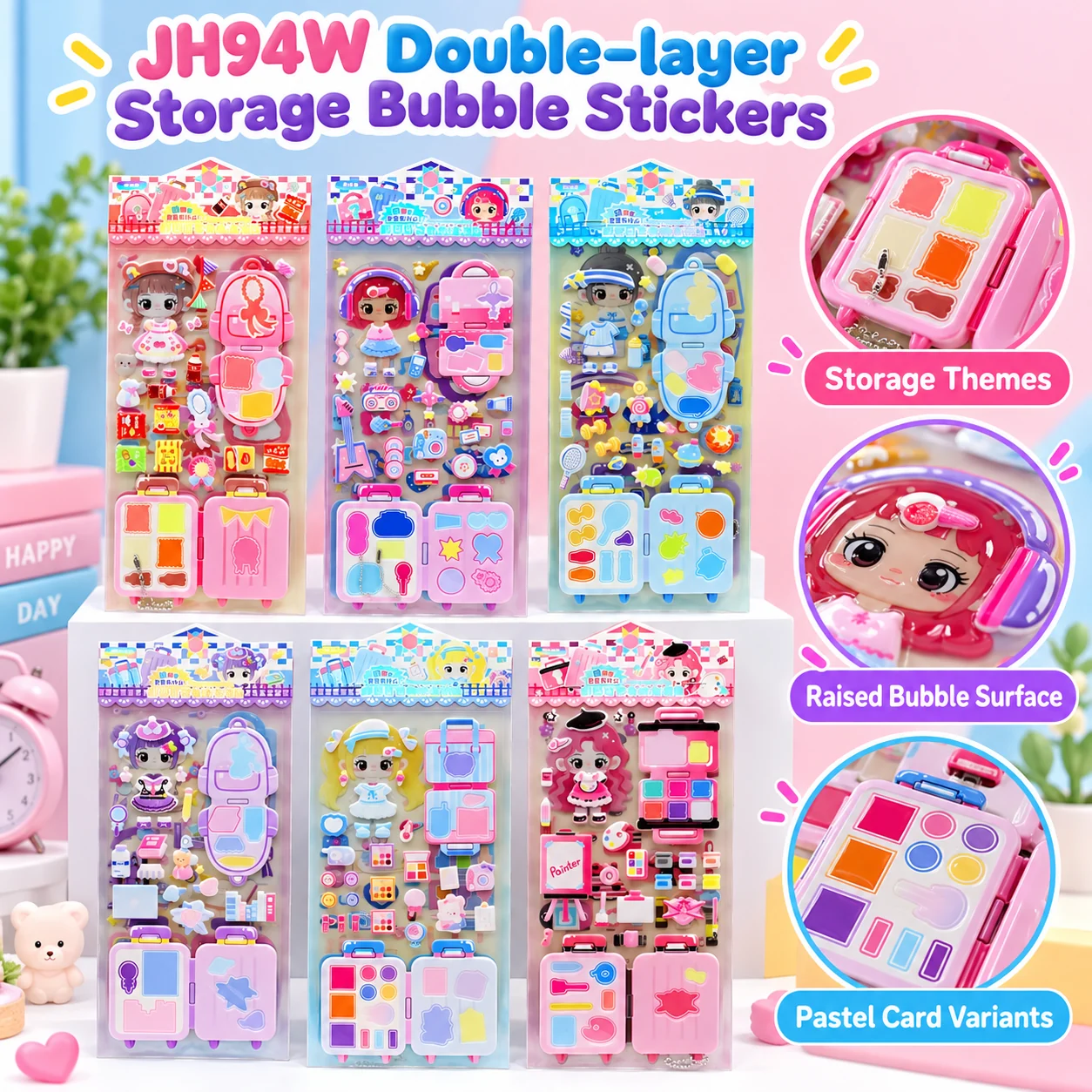 JH94W Double-layer Storage Bubble Stickers
