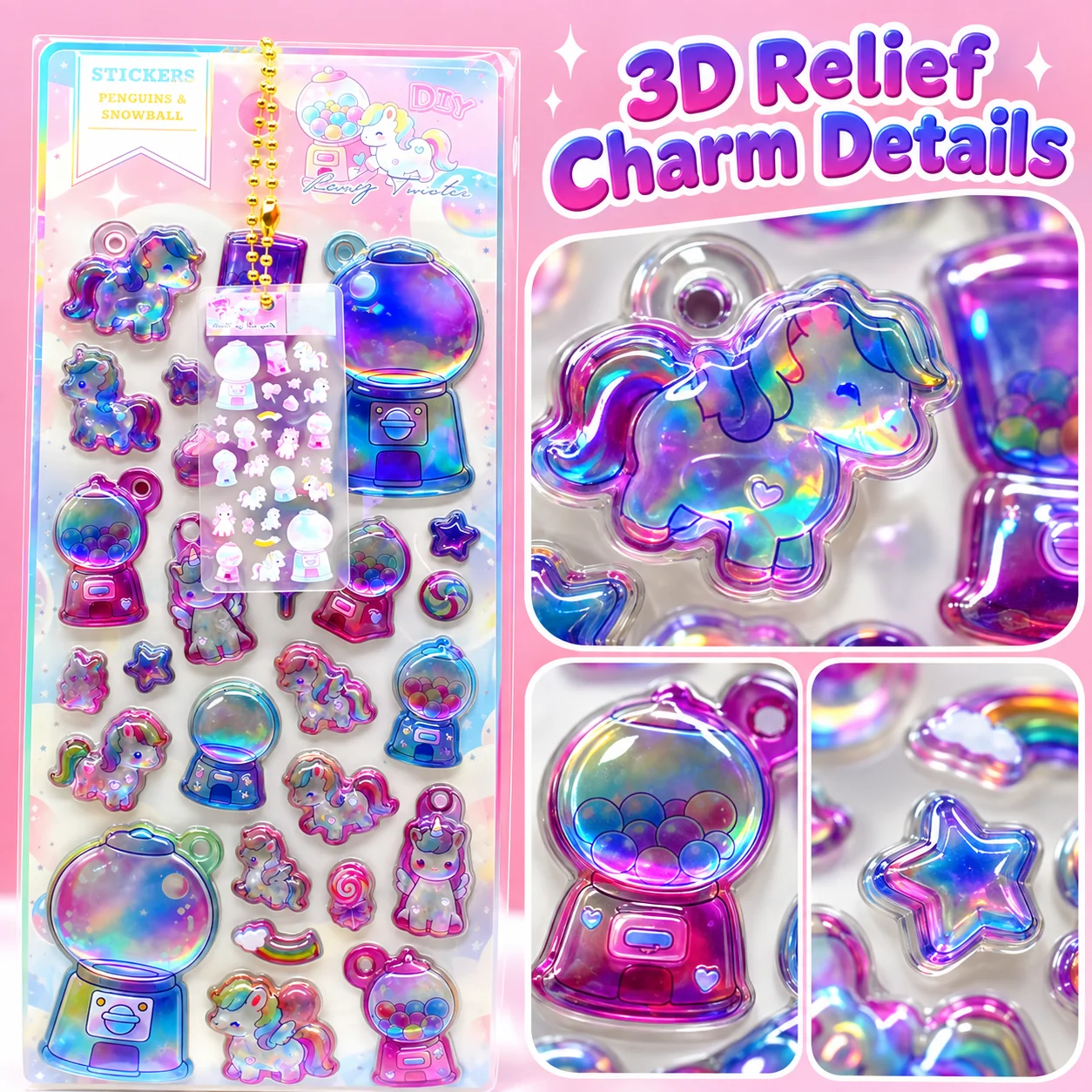 JH96W 3D Relief Charms