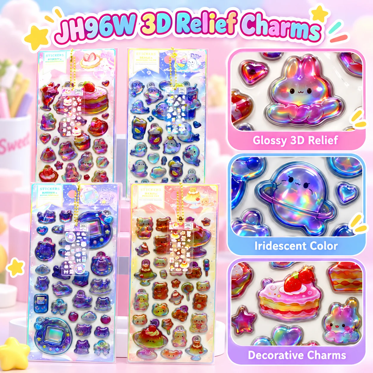 JH96W 3D Relief Charms