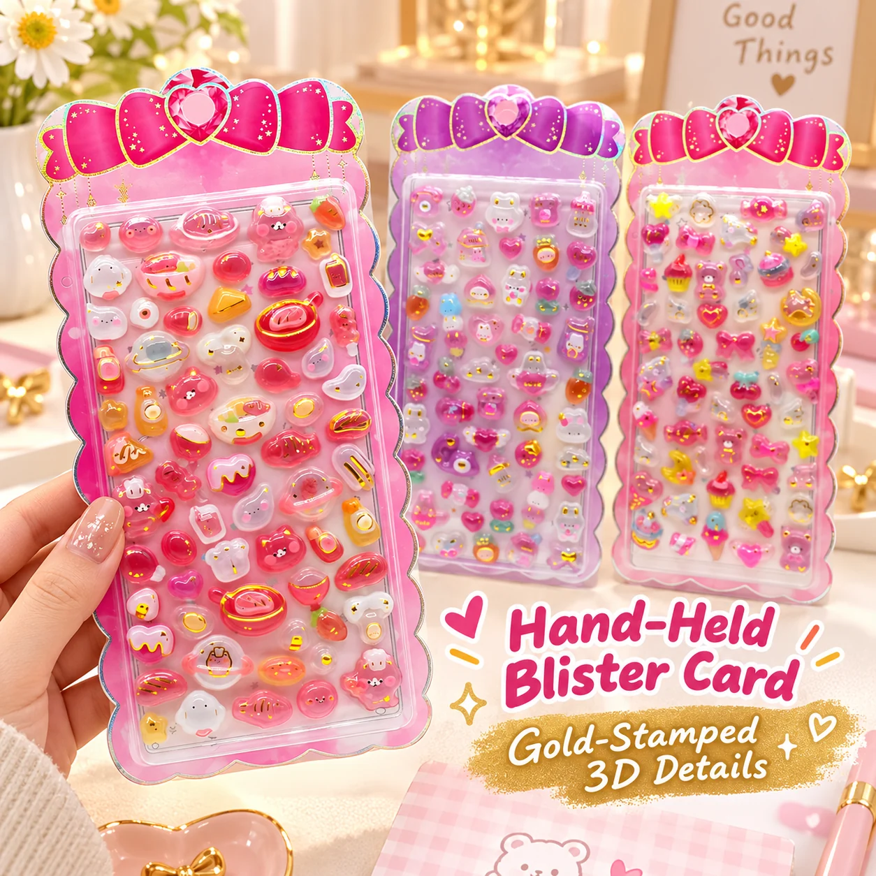 SJ-169 Solid Gold-Stamped Embossed Sticker Cards (Bulk Carton)