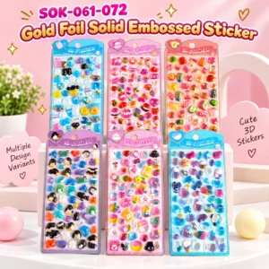 SOK-061-072 Hot Stamping Solid Embossed Sticker Cards - product image 01