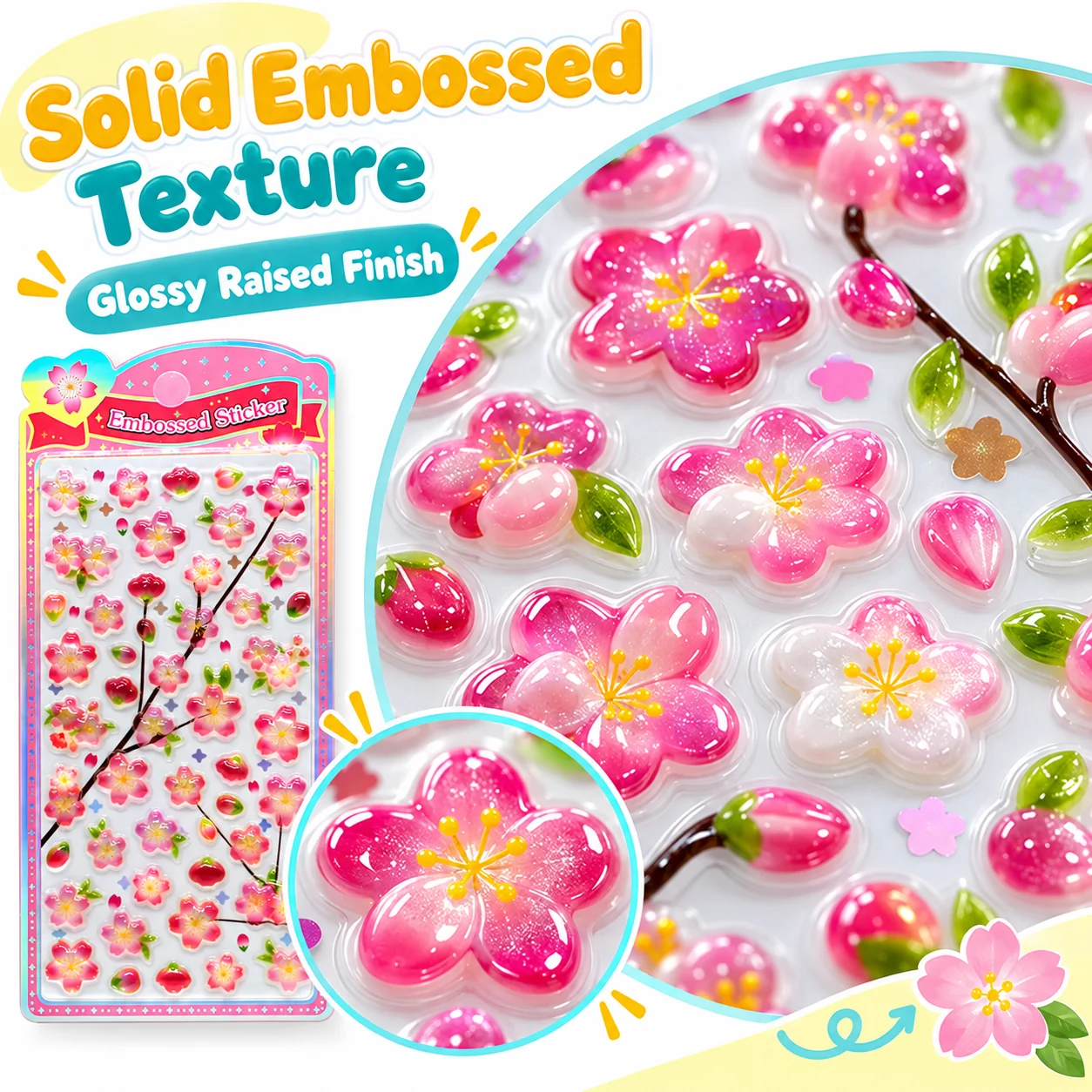 SOK-061-072 Solid Embossed Sticker Cards