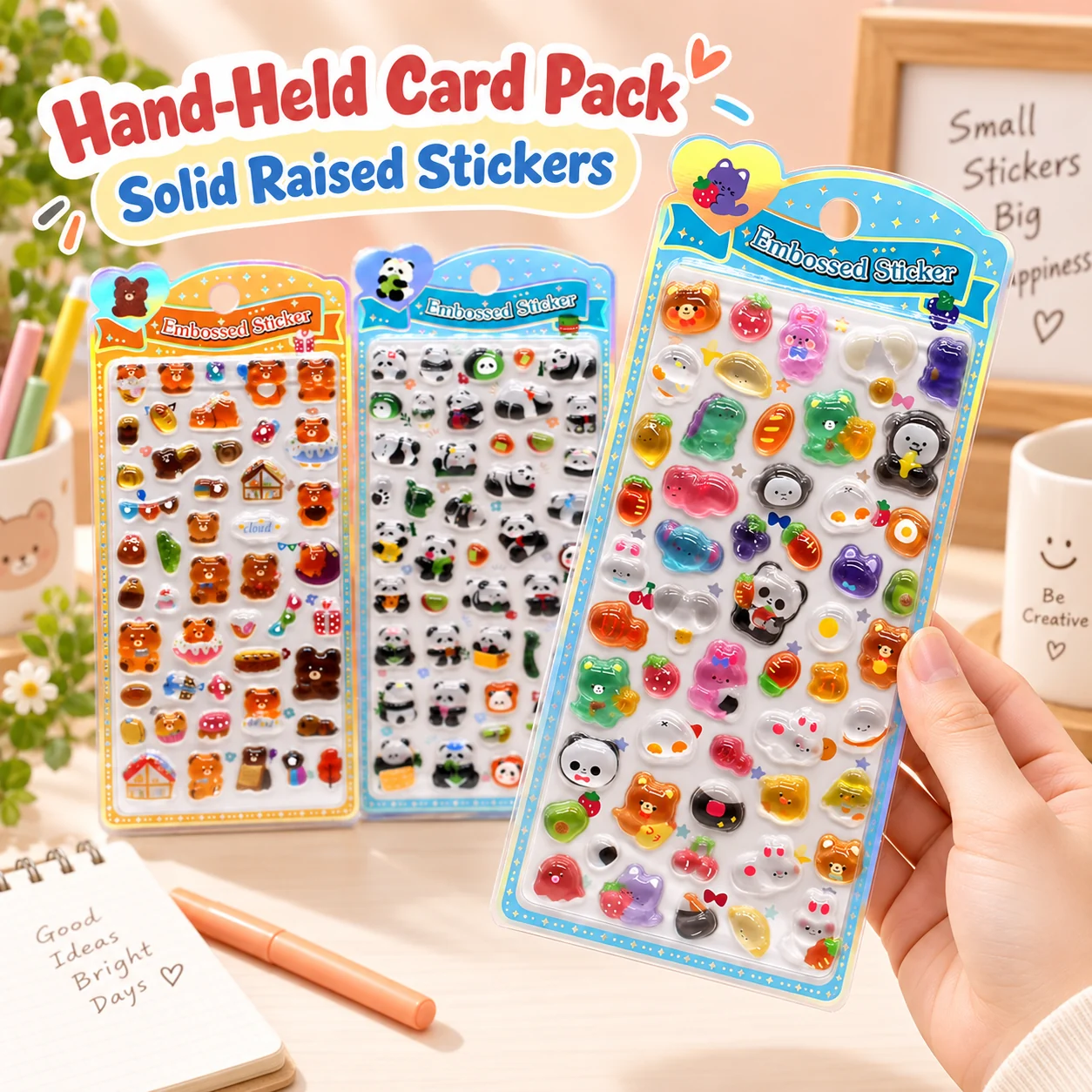 SOK-061-072 Solid Embossed Sticker Cards